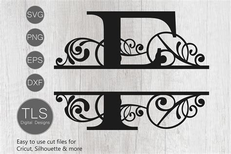 Letter F Split Monogram Svg Split Monogram Svg Letter F Cricut By Tlsdigitaldesigns