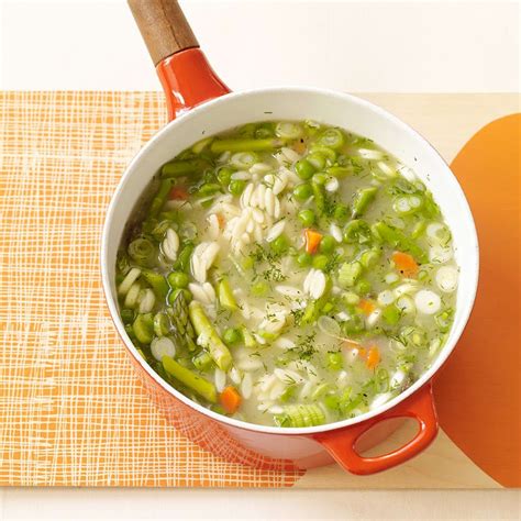 Spring Vegetable Soup With Orzo Recipes Ww Usa