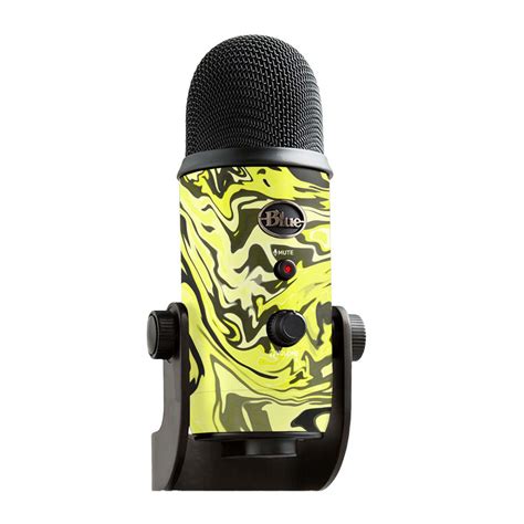 Yellow Marbling Blue Yeti Microphone Skin | KO Custom Creations