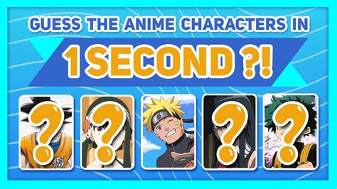 Guess The Anime Characters In Second Characters Anime Quiz