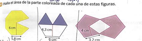 Halla El Rea De La Parte Coloreada De Cada Una De Las Figuras Ayudaaa