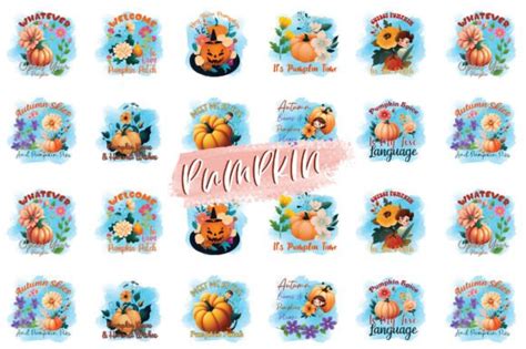 Pumpkin Sublimation Bundle Graphic By Crazy Cat · Creative Fabrica