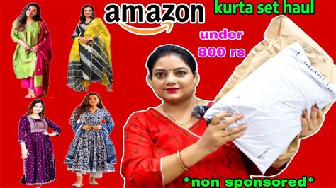 Amazon Kurti Set Haul Under Rs 1000 Dupatta Set Haul Try On Haul