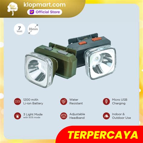 Jual DUTRON Senter Kepala LED Headlamp 7W Boxy Beam Daylight Gray