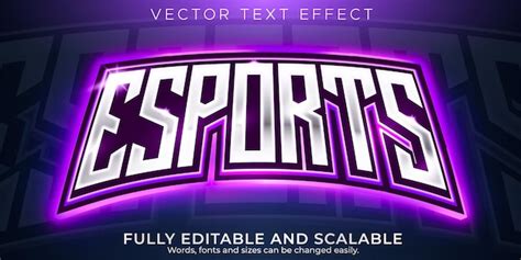 Efeito De Texto Esport Jogador Edit Vel E Estilo De Texto Neon Vetor