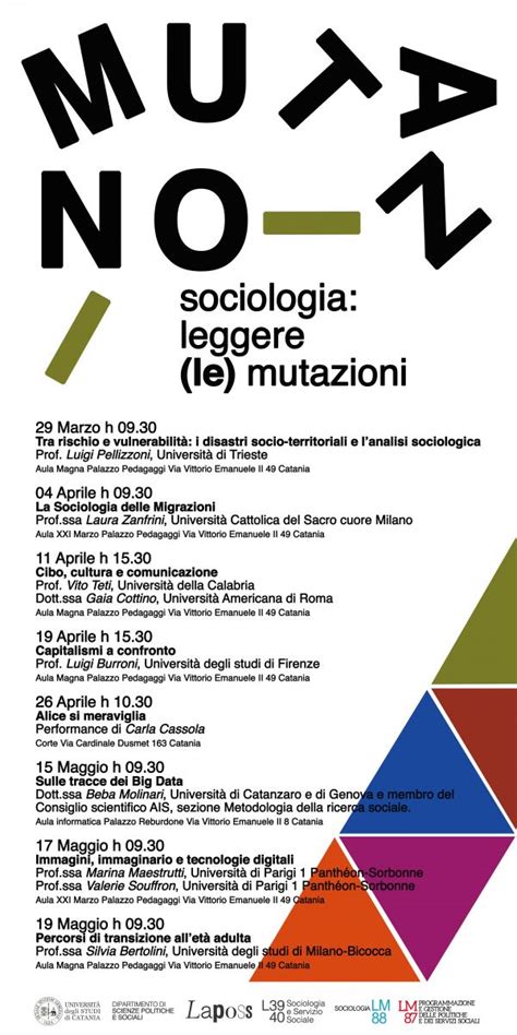 Sociologia Leggere Le Mutazioni Corso Di Laurea In Sociologia