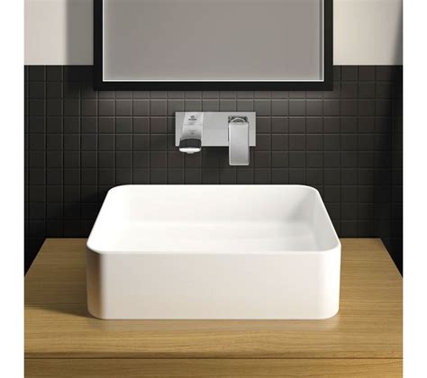 Vasque Poser Rectangulaire Ideal Conca Cm Blanche Lavabo Vasque