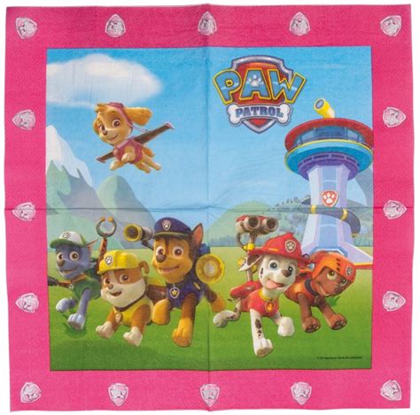 20 Paw Patrol Friends Servietten Skye 33 X 33cm Party De