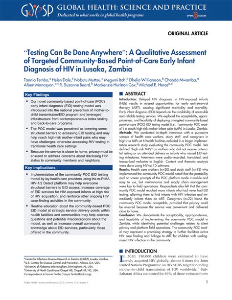 Pdf “testing Can Be Done Anywhere” A Qualitative Assessment Of