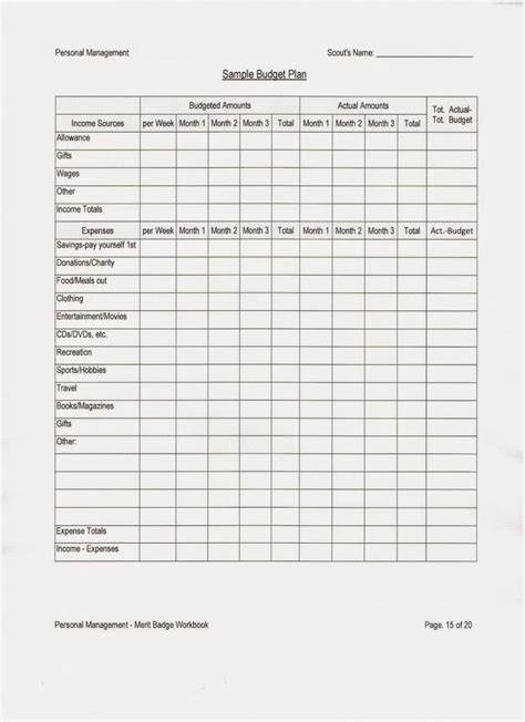 Collections Merit Badge Worksheet