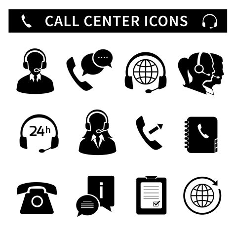 Call Center Service Icons Set 460381 Vector Art At Vecteezy