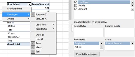 Editing Worksheets Pivot Tables Sorting And Filtering Pivot Tables