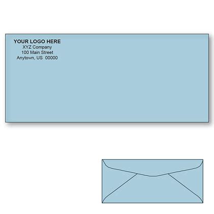 Custom Printed #10 Blue Envelopes, 4-1/8" x 9-1/2" Blue Wove, 24 lb ...