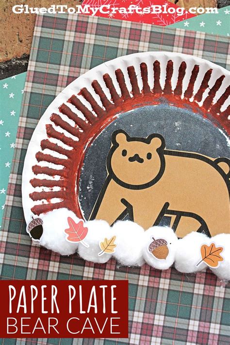 Paper Plate Bear Cave Craft Idea Hibernating Bear Craft Bear Crafts Hibernation Preschool Crafts