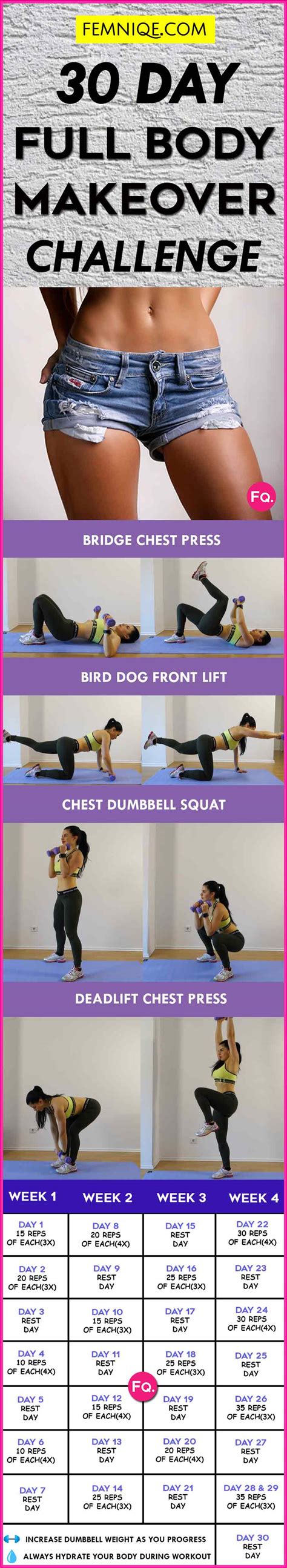 Full Body Workout For Women Day Challenge Toned Strong Femniqe