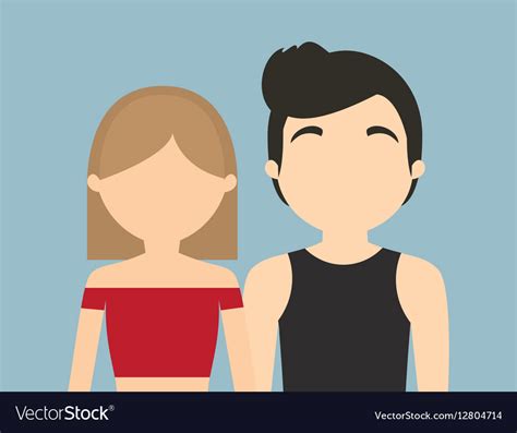 Young Fashionable Faceless Heterosexual Couple Vector Image