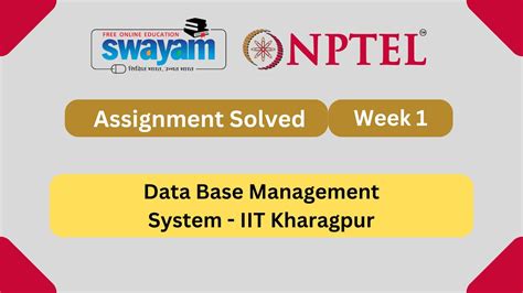 Data Base Management System Week Nptel Answers Nptel