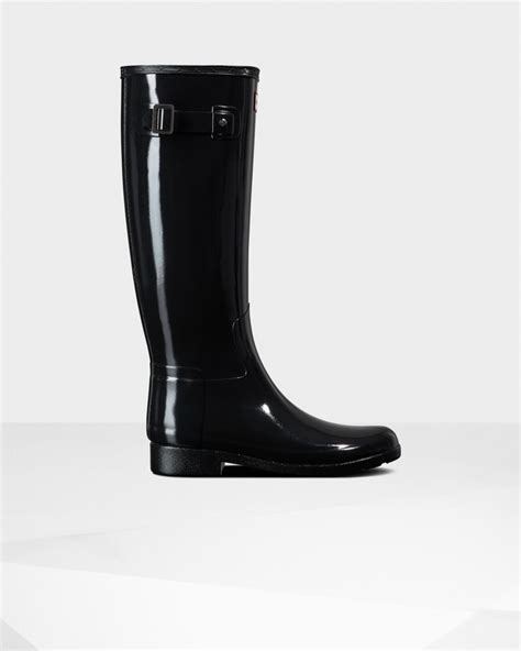 Hunter Womens Refined Slim Fit Tall Gloss Wellington Boots Shopstyle