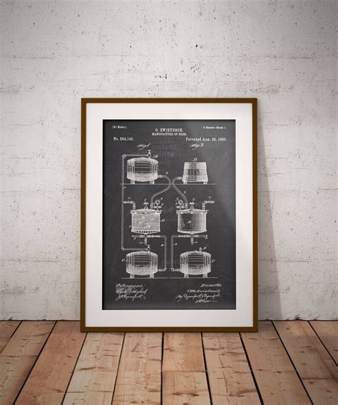 Beer Production Patent Poster Manufacturing Beer Patent Etsy UK