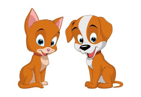 Cat And Dog Sitting Together Clip Art Of Dogs