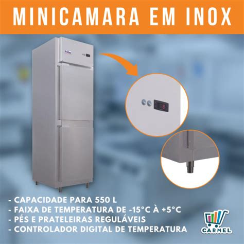 Geladeira Comercial Portas Inox Rf T Cegas Litros Mini Camara