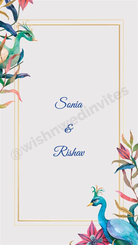 Elegant Peacock Theme Wedding Invitation Video Wishnwed