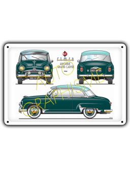 Plaque Metallique Simca Aronde Grand Large Gt I