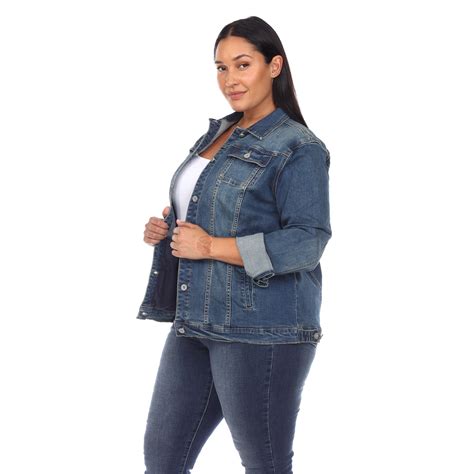 White Mark Women S Plus Size Classic Denim Jacket