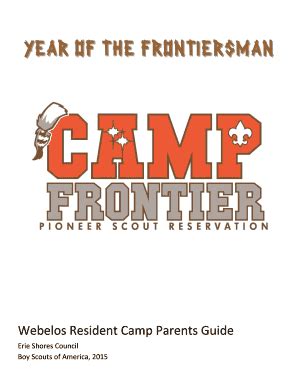 Fillable Online Psrweb Webelos Resident Camp Parents Guide