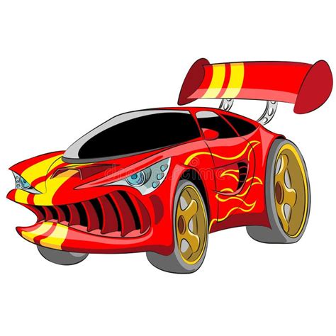 Carro De Esportes Vermelho Um Wireframe Ilustração Stock