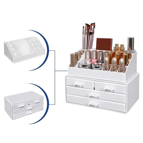 SONGMICS Cosmetics Organiser Makeup Storage Holder With 4 Drawers And