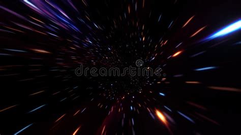 Red Multicolored Hyperspace Warp Tunnel Through Time Stock Footage