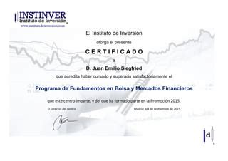 Certificado Prog Fbmf Juan Emilio Siegfried Ppt