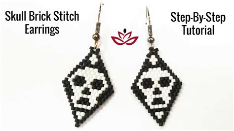 Skull Brick Stitch Earrings Halloween Beading Tutorial YouTube