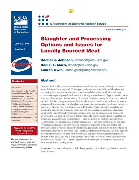 Pdf Slaughter And Processing Options And Issues For Locally