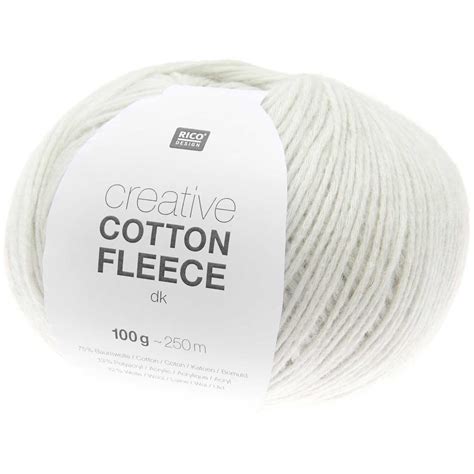 Creative Cotton Fleece dk Rico design 100g Coloris Crème 001 L