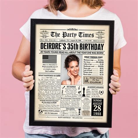 Th Birthday Newspaper Poster Sign Back In Th Etsy