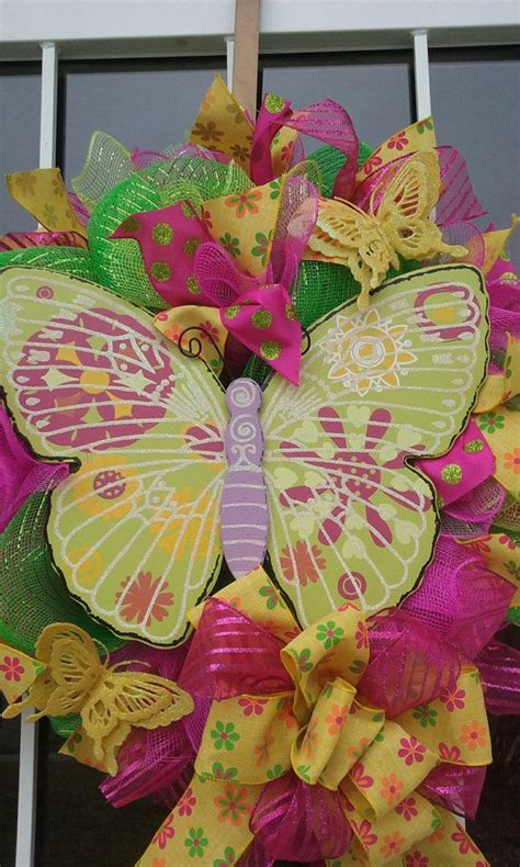 Spring Wreath Butterfly Wreath Deco Mesh Wreath Spring Has Sprung