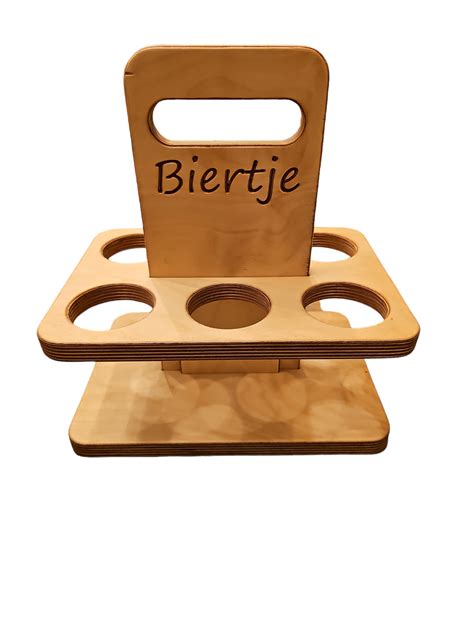 Houten Bier Draagtray 123WOOD