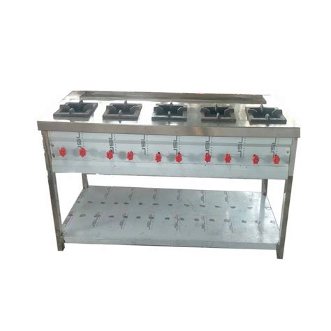 Stainless Steel Commercial Five Burner Stove At Rs