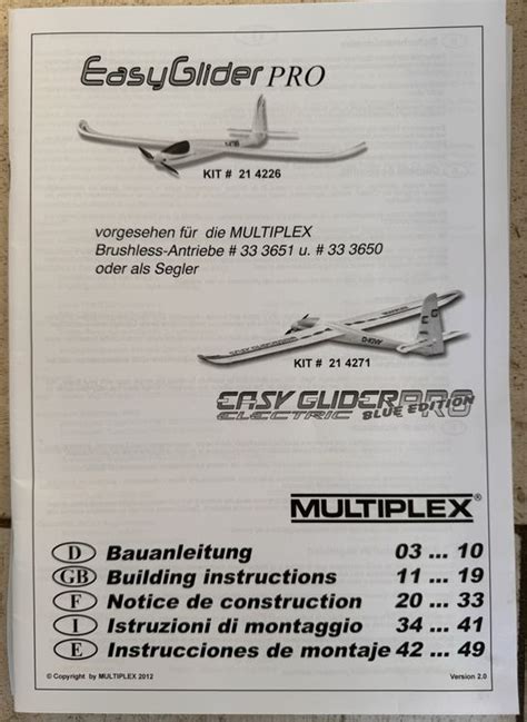 Elektro Segler Multiplex Easyglider Pro Kaufen Auf Ricardo