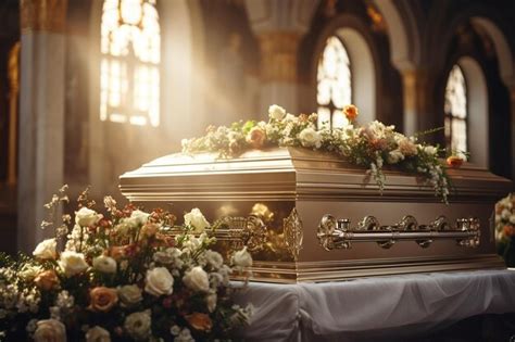 Premium Photo | Beautiful flowers in a coffin at a funeral