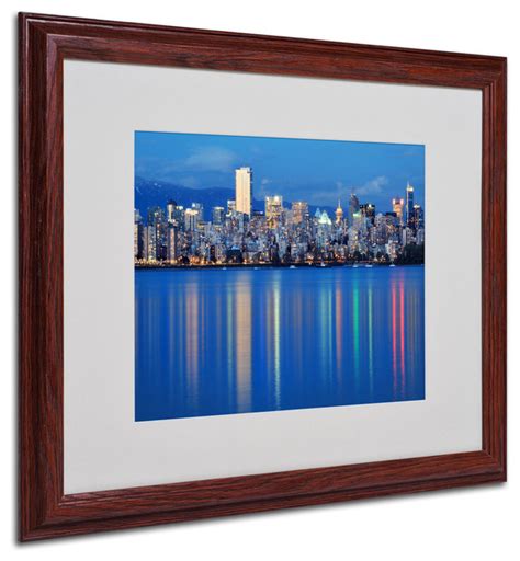 Vancouver City Matted Framed Canvas Art By Pierre Leclerc X