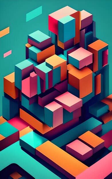 Abstract Colorful Rectangles Artistic Unobtrusive Background And