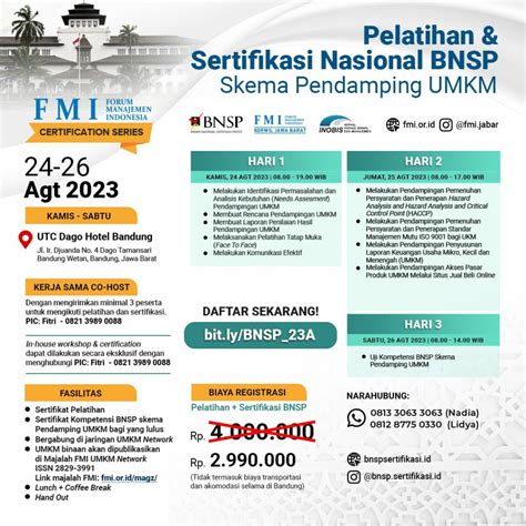 Pelatihan Dan Sertifikasi Bnsp Skema Pendamping Umkm Angkatan 23