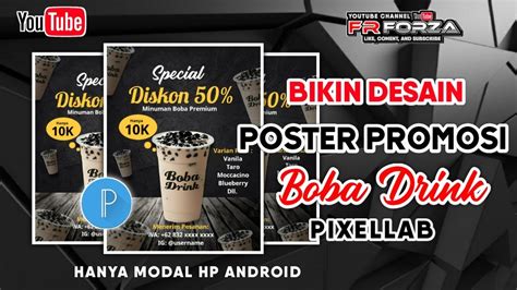 Desain Poster Promosi Boba Drink Di Pixellab Youtube