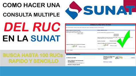 COMO HACER CONSULTA MULTIPLE DEL RUC SUNAT 2020 YouTube