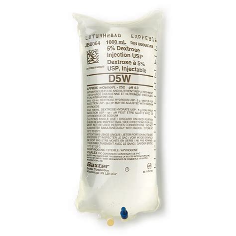 Baxter 5 Dextrose Injection Usp In Viaflex® Plastic Container