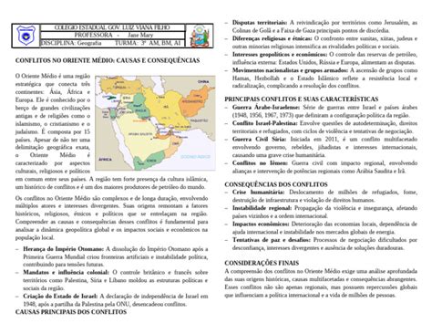 Conflitos No Oriente Médio Resumo - Causas dos Conflitos no Oriente Médio | PDF | Oriente Médio | Israel