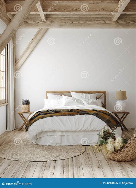 Country Style Bedroom Interior Background Stock Illustration ...